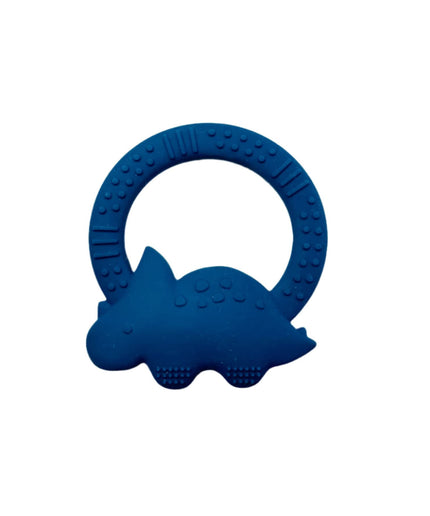 Blue Dinosaur Silicone Teether for Babies & Safe Soothing for Teething Relief