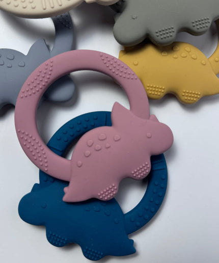 Dinosaur Silicone Teether for Babies & Safe Soothing for Teething Relief