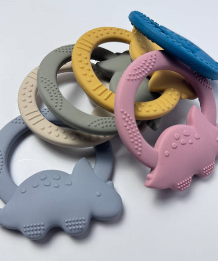 Dinosaur Silicone Teether for Babies & Safe Soothing for Teething Relief